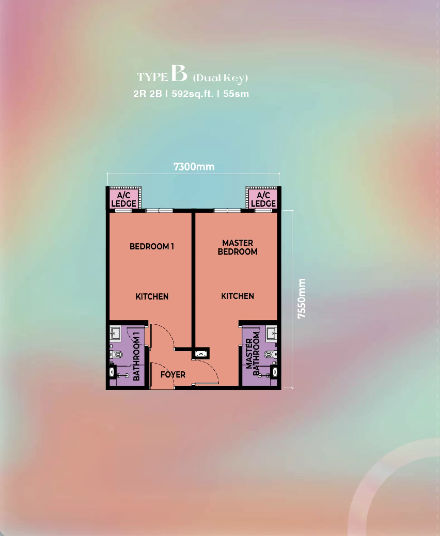 Causewayz Square Type B (Dual Key)
